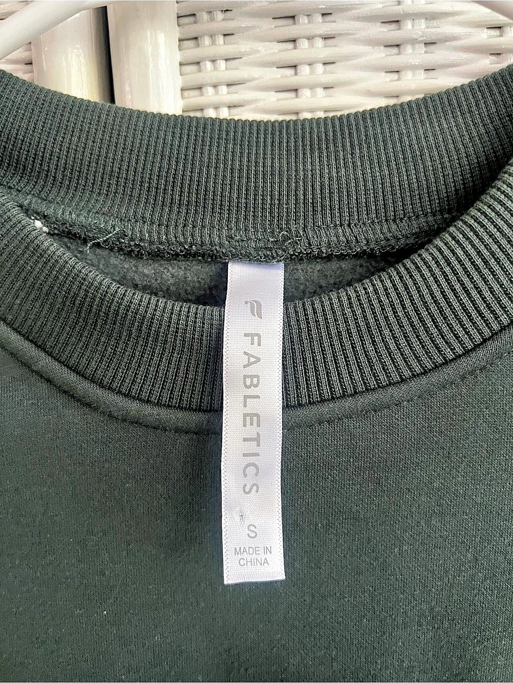 Fabletics Cozy Fleece Crew Neck Sweatshirt - Dark Green - Picture 3 of 3